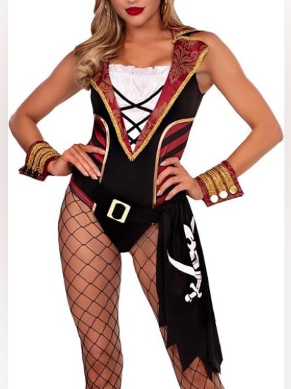 Leg Avenue Pirate Bodysuit with cuffs & belt